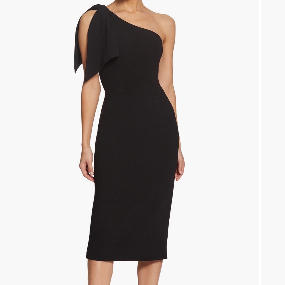 NWT dress the population Tiffany one-shoulder midi dress